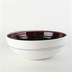 High salad ceramic bowl with red interior