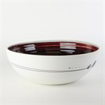 High salad ceramic bowl with red interior