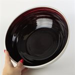 High salad ceramic bowl with red interior