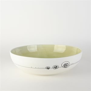 Salad ceramic bowl with green interior