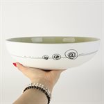 Salad ceramic bowl with green interior