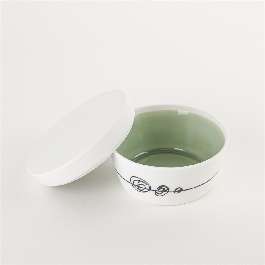 Main de sel en porcelaine noire et blanche Main de sel en porcelaine noire et blanche