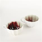 Tasse parapluie en porcelaine cuite au gaz avec intérieur rouge et vert