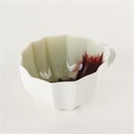 Tasse parapluie en porcelaine cuite au gaz avec intérieur rouge et vert