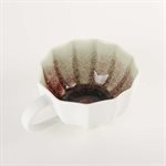 Tasse parapluie en porcelaine cuite au gaz avec intérieur rouge et vert