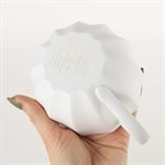 Tasse parapluie en porcelaine cuite au gaz avec intérieur rouge et vert