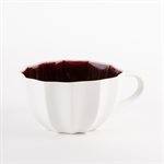 Gas-fired porcelain umbrella mug with red interior