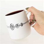 Tasse à café en porcelaine avec intérieur rouge