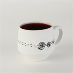 Miniature porcelain cup with red interior