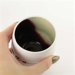 Gas-fired porcelain wine glass with red and green interior