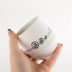 Gas-fired porcelain wine glass with green interior