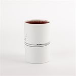 Small straight gas-fired porcelain glass with red interior