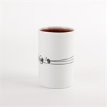 Small straight gas-fired porcelain glass with red interior