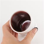 Small straight gas-fired porcelain glass with red interior