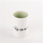 Petit verre droit en porcelaine cuite au gaz avec intérieur vert