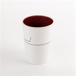 Gas-fired porcelain water glass with red interior