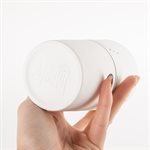 Gas-fired porcelain water glass with red interior