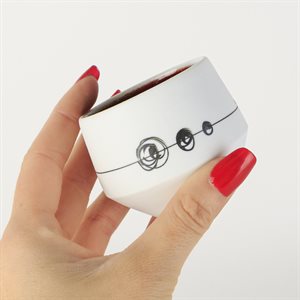 Miniature porcelain tumbler with red interior