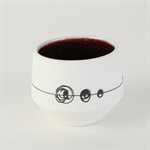 Miniature porcelain tumbler with red interior