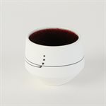 Miniature porcelain tumbler with red interior