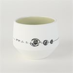 Miniature porcelain tumbler with green interior