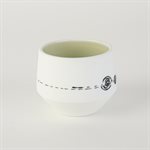 Miniature porcelain tumbler with green interior