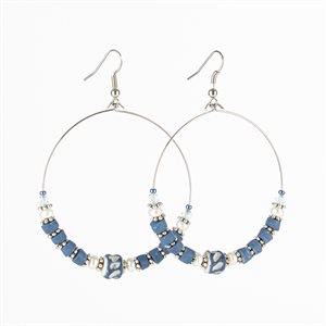 Clay hoop earring White