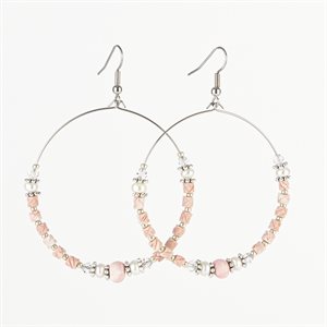 Clay hoop earring White