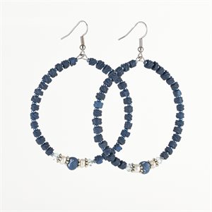 Boucle d'oreille créole en argile Blanc