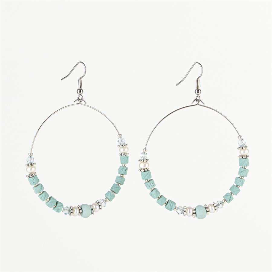 Clay hoop earring White Clay hoop earring White