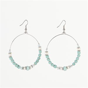 Boucle d'oreille créole en argile Blanc
