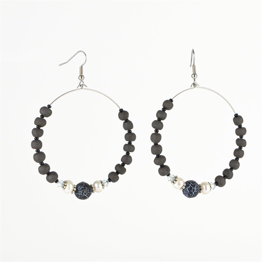 Clay hoop earring White Clay hoop earring White