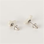 Clay bird earring Ivory