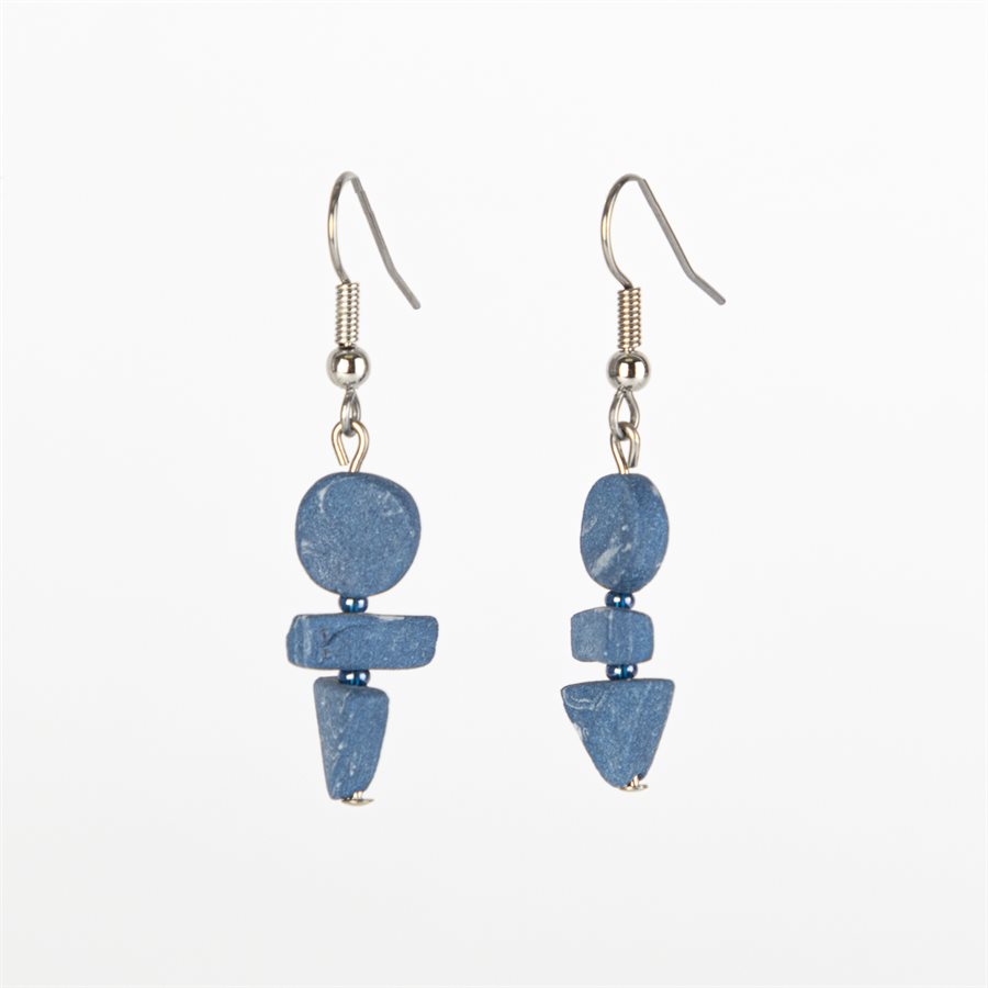 Boucle d'oreille porcelaine et swarovski sur crochet 11 Boucle d'oreille porcelaine et swarovski sur crochet 11