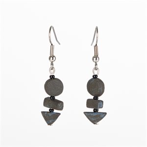 Boucle d'oreille porcelaine et swarovski sur crochet 3