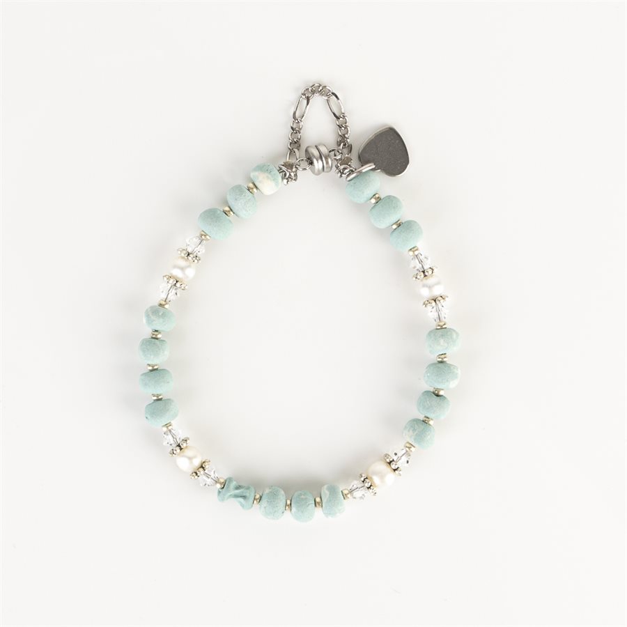 Simple bracelet with pale turquoise ornament Simple bracelet with pale turquoise ornament