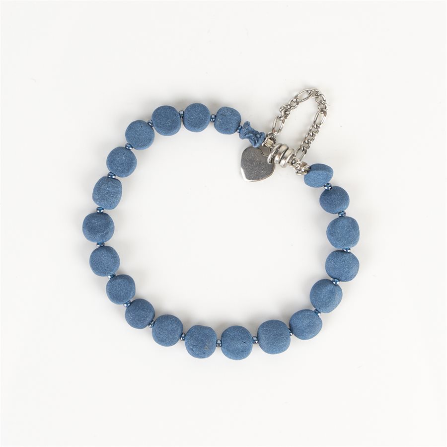Simple blue clay lozenge bracelet 2 Simple blue clay lozenge bracelet 2