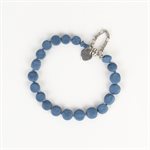 Bracelet simple en forme de pastille bleu en argile 2 Bracelet simple en forme de pastille bleu en argile 2