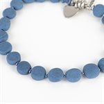 Simple blue clay lozenge bracelet 2