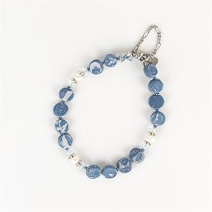 Bracelet simple en forme de pastille bleu en argile 3
