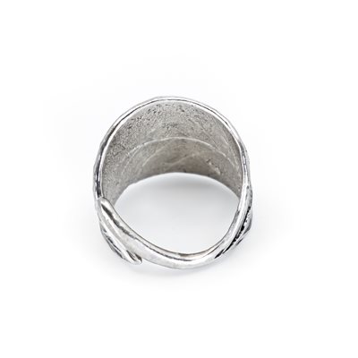 Bague feuille d'orme rouge en argent Bague feuille d'orme rouge en argent