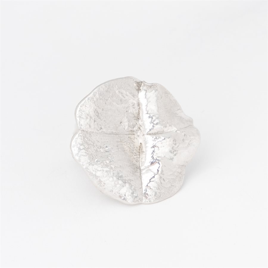 Bague feuille de nymphéas en argent, fini argent poli Bague feuille de nymphéas en argent, fini argent poli