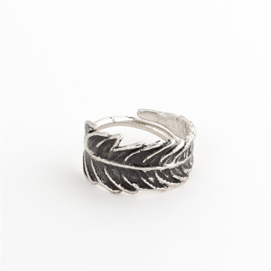 Bague feuille de fougère autruche en argent Bague feuille de fougère autruche en argent
