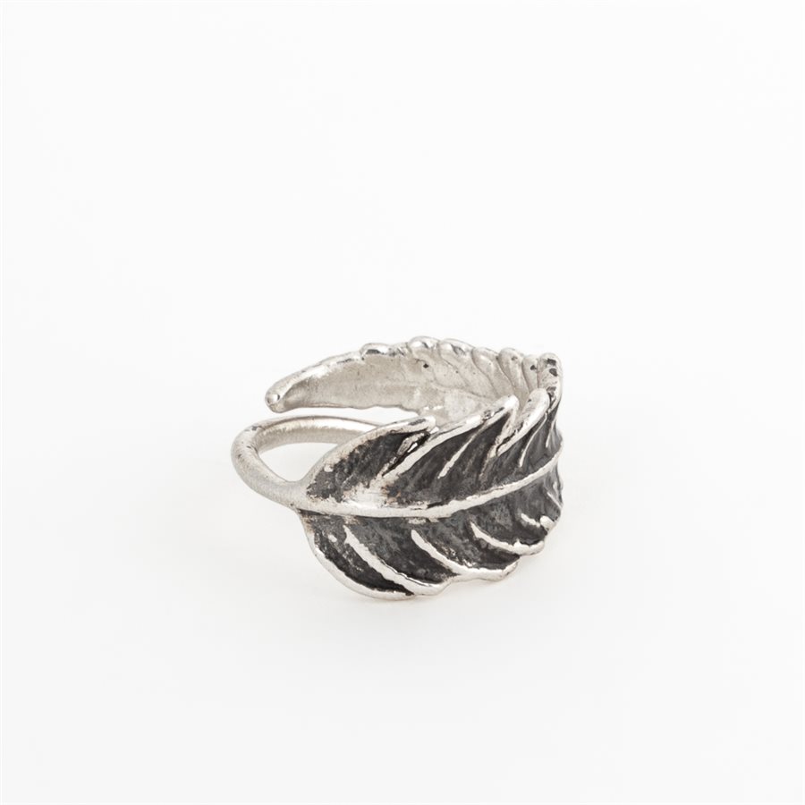 Bague feuille de fougère autruche en argent Bague feuille de fougère autruche en argent