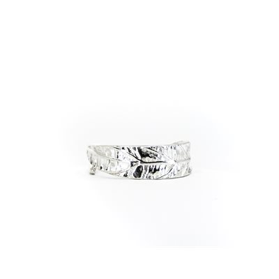Bague feuille de ludwigie, fini argent Bague feuille de ludwigie, fini argent
