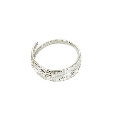 Bague feuille de ludwigie, fini argent Bague feuille de ludwigie, fini argent