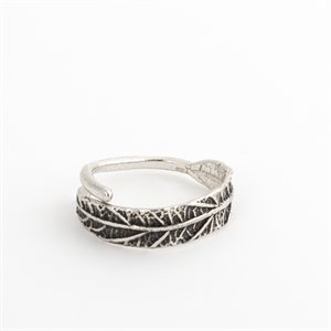 Bague feuille d'acalypha en argent