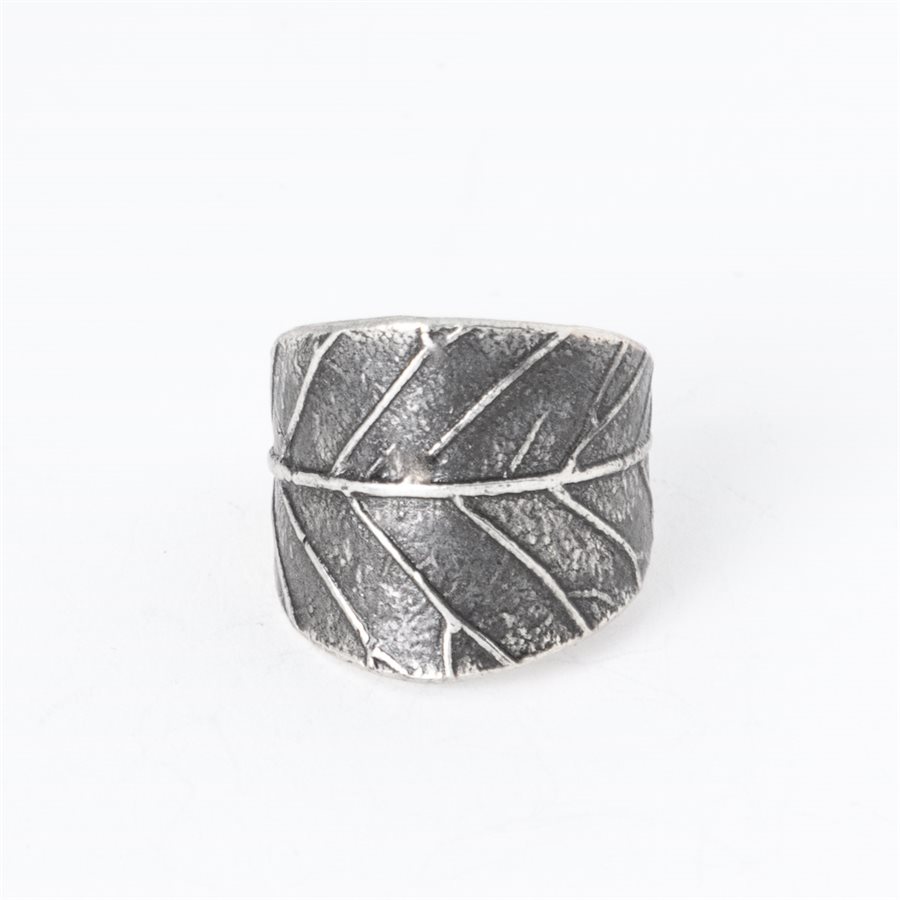 Bague feuille d'orme rouge en argent Bague feuille d'orme rouge en argent