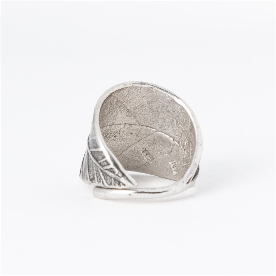 Bague feuille d'orme rouge en argent Bague feuille d'orme rouge en argent