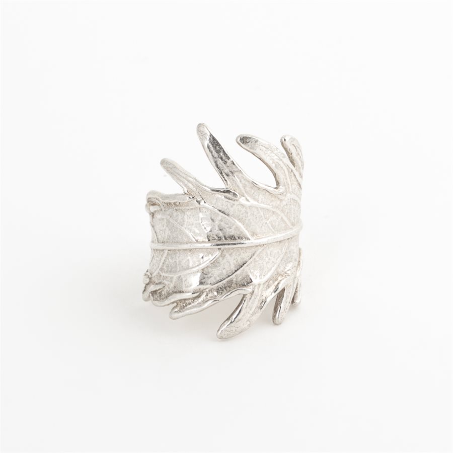 Bague feuille de sureau plumeux en argent Bague feuille de sureau plumeux en argent